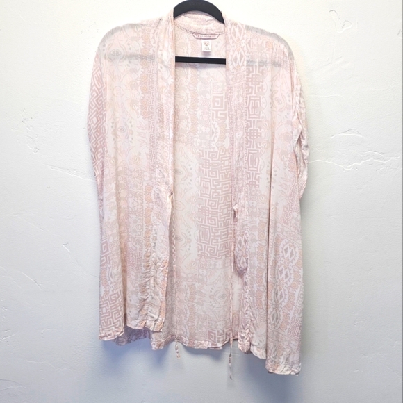 Victorias Secret Light Pink Patterned Lightweight Kimono Cardigan Women Size OS - Picture 1 of 5